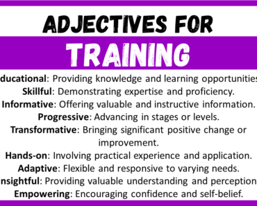 20+ Best Words to Describe Training, Adjectives for Training