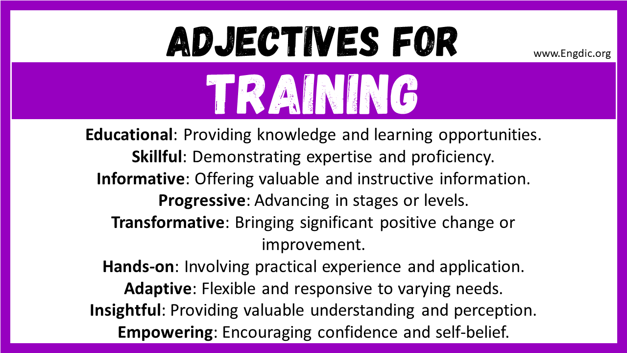 Adjectives for Training