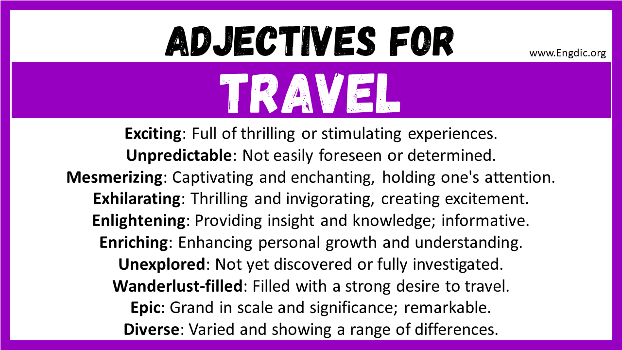 Adjectives for Travel