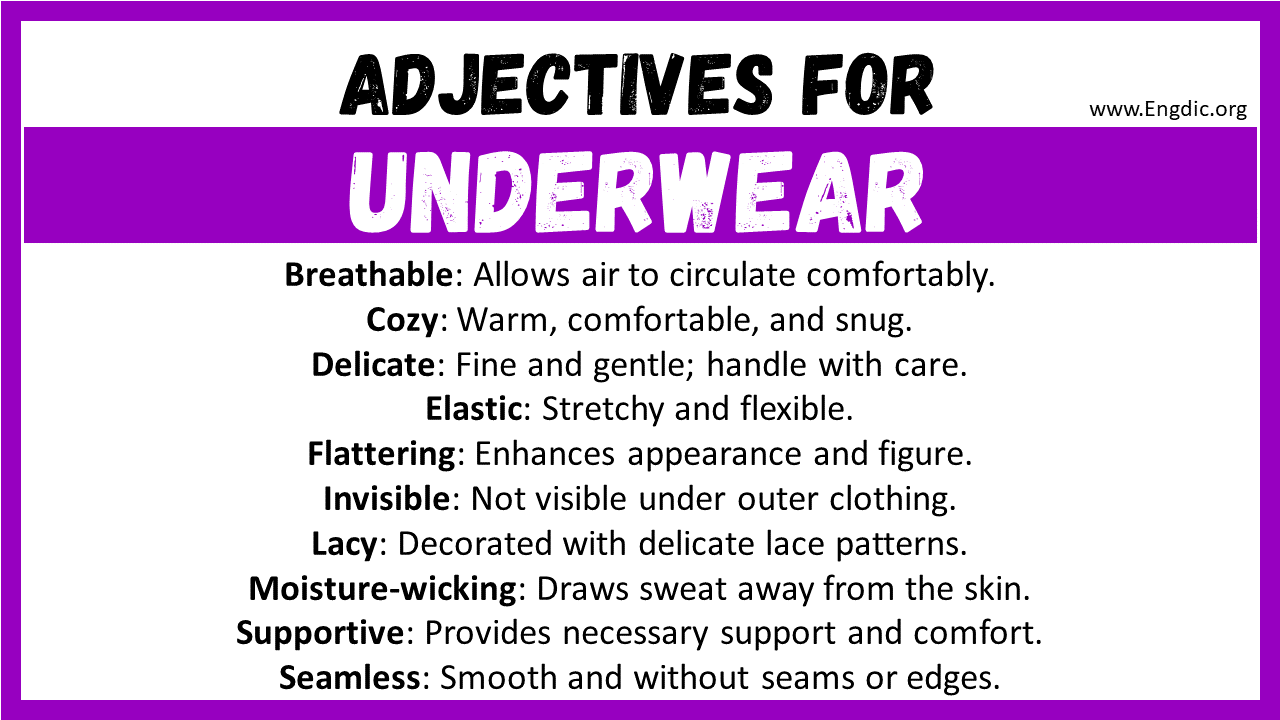 20+ Best Words to Describe Underwear, Adjectives for Underwear – EngDic