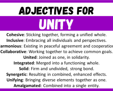20+ Best Words to Describe Unity, Adjectives for Unity