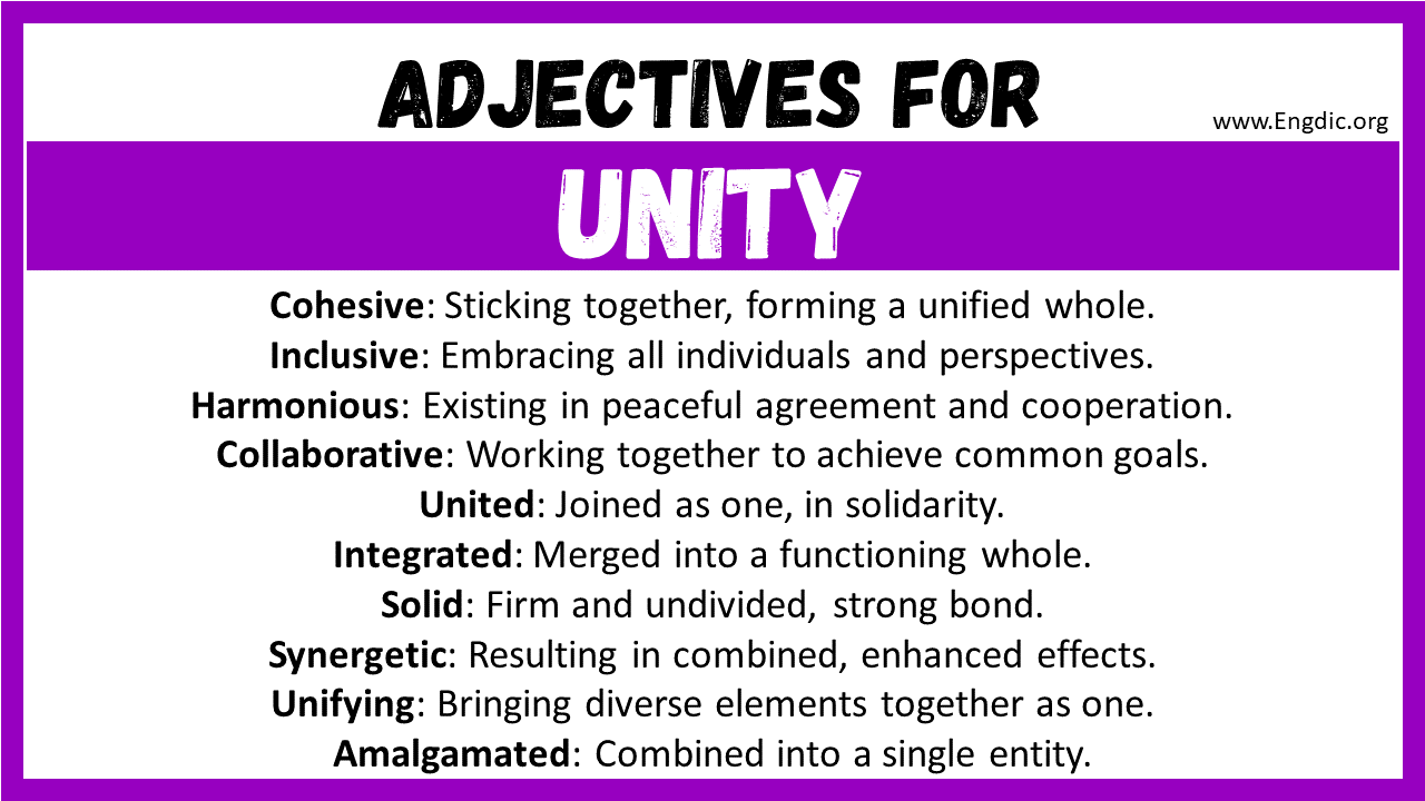 Adjectives for Unity