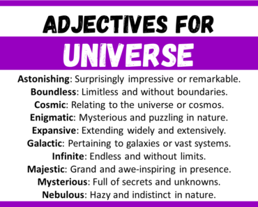 20+ Best Words to Describe Universe, Adjectives for Universe