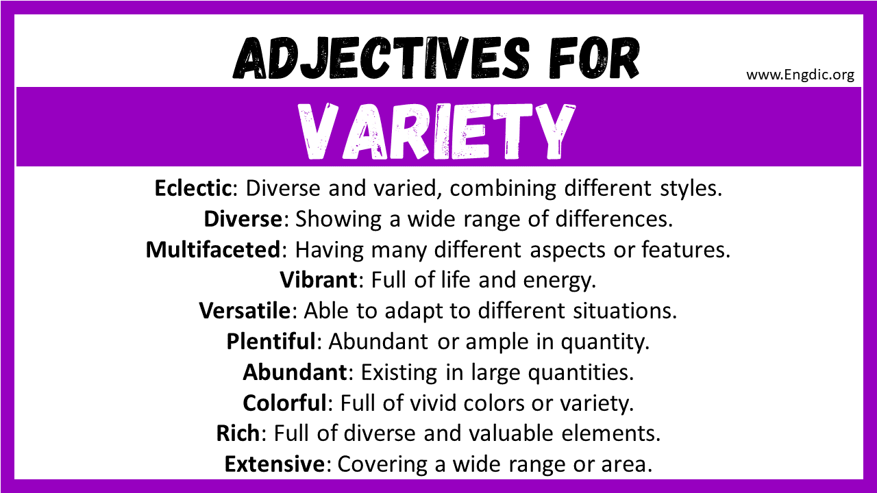Adjectives for Variety