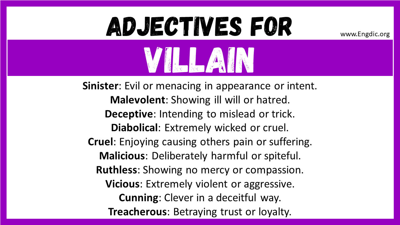 Adjectives for Villain