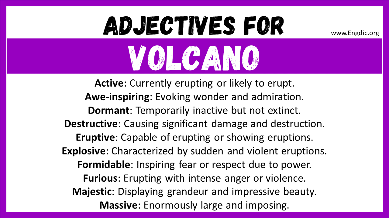 Adjectives for Volcano