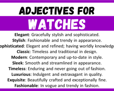 20+ Best Words to Describe Watches, Adjectives for Watches