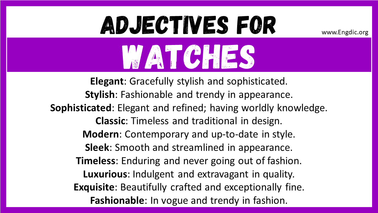 Adjectives for Watches