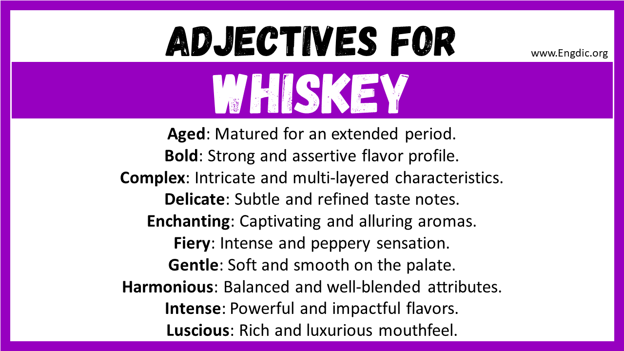 Adjectives for Whiskey