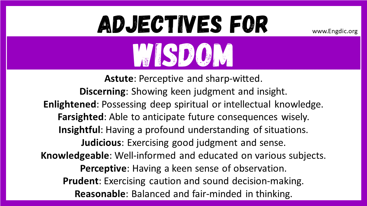 Adjectives for Wisdom
