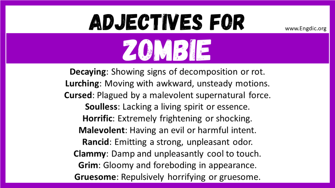 creative writing describe zombie