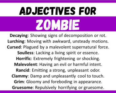 20+ Best Words to Describe Zombie, Adjectives for Zombie