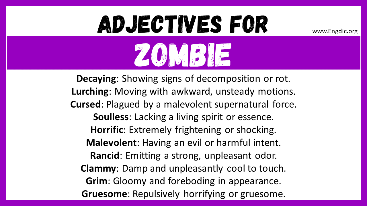 Adjectives for Zombie