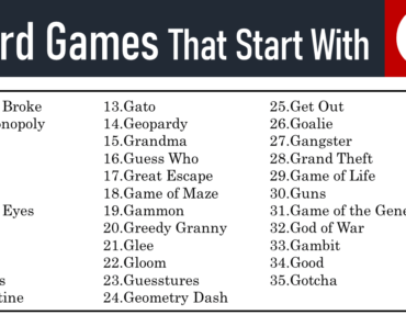 50+ Board Games That Start With G
