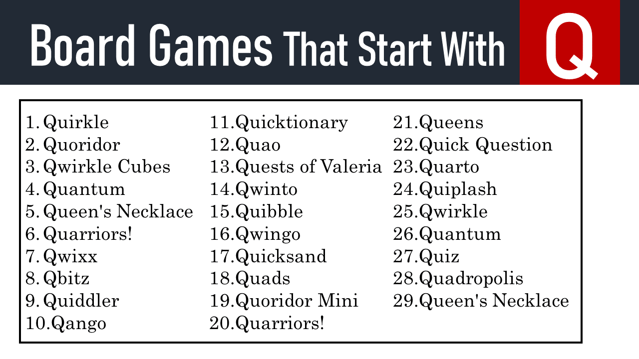 Board Games That Start With Q