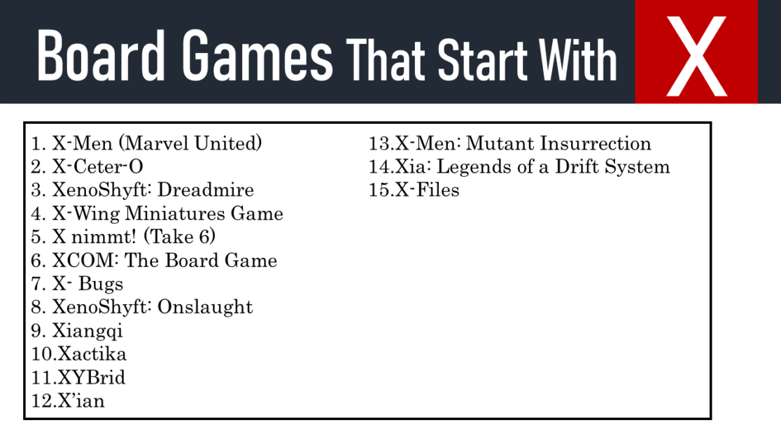 20+ Board Games That Start With X EngDic