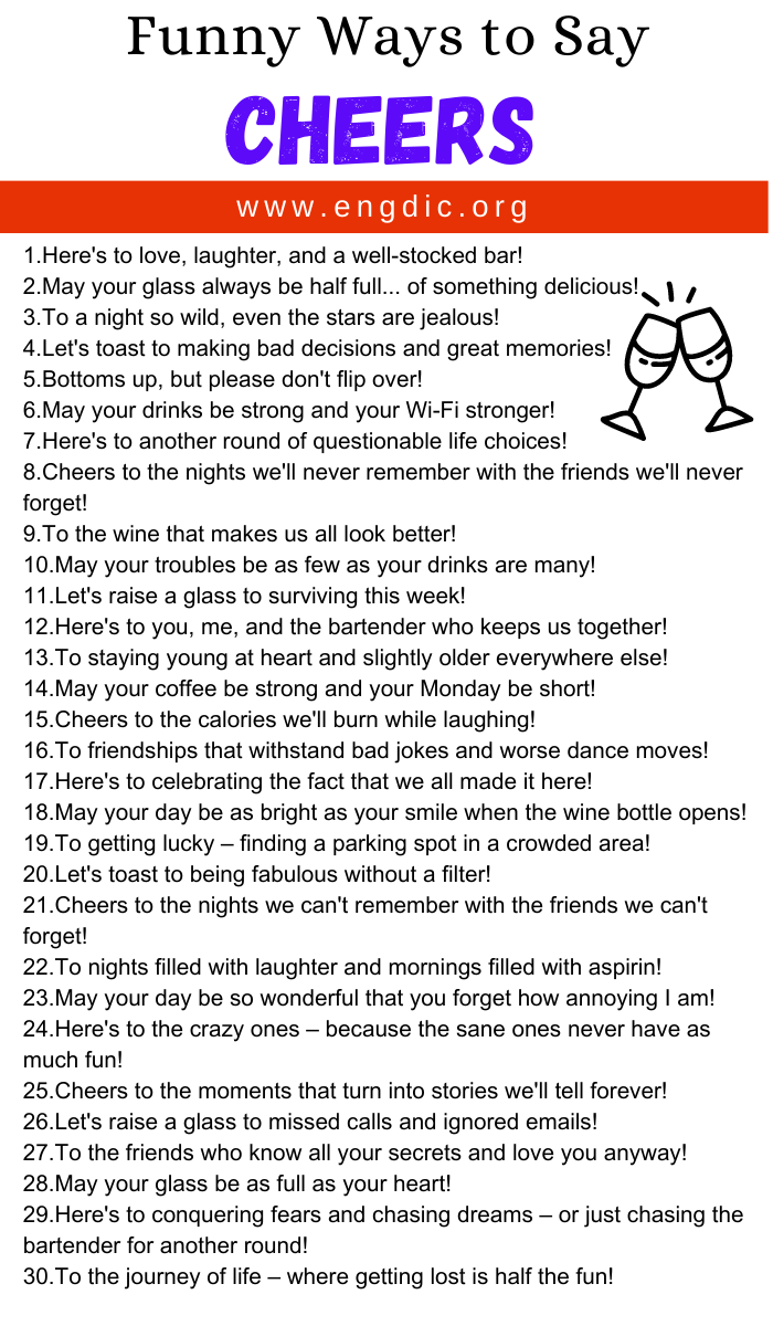 Funny Ways to Say Cheers