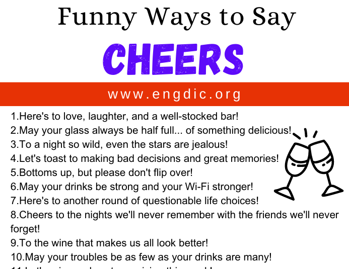 30 Funny Ways to Say Cheers EngDic