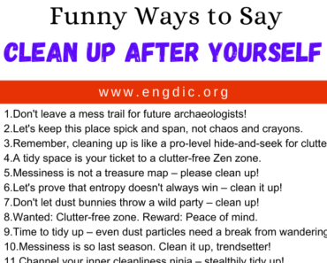 30 Funny Ways to Say Clean Up After Yourself