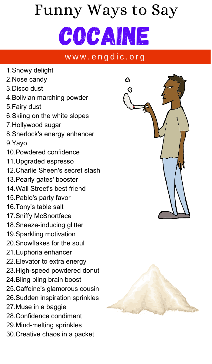 Funny Ways to Say Cocaine
