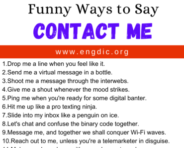 30 Funny Ways to Say Contact Me