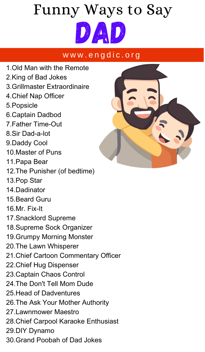 Funny Ways to Say Dad