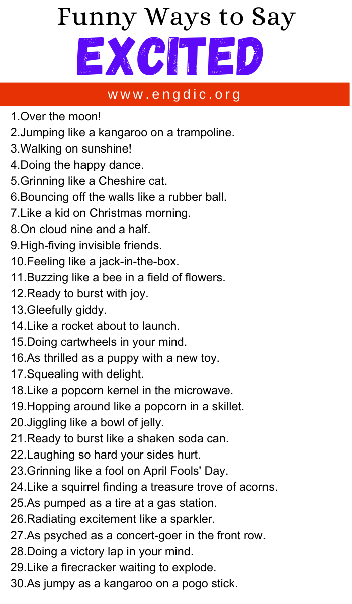 30 Funny Ways to Say Excited - EngDic