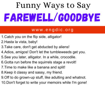 30 Funny Ways to Say Farewell/Goodbye
