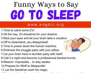 30 Funny Ways to Say Go To Sleep