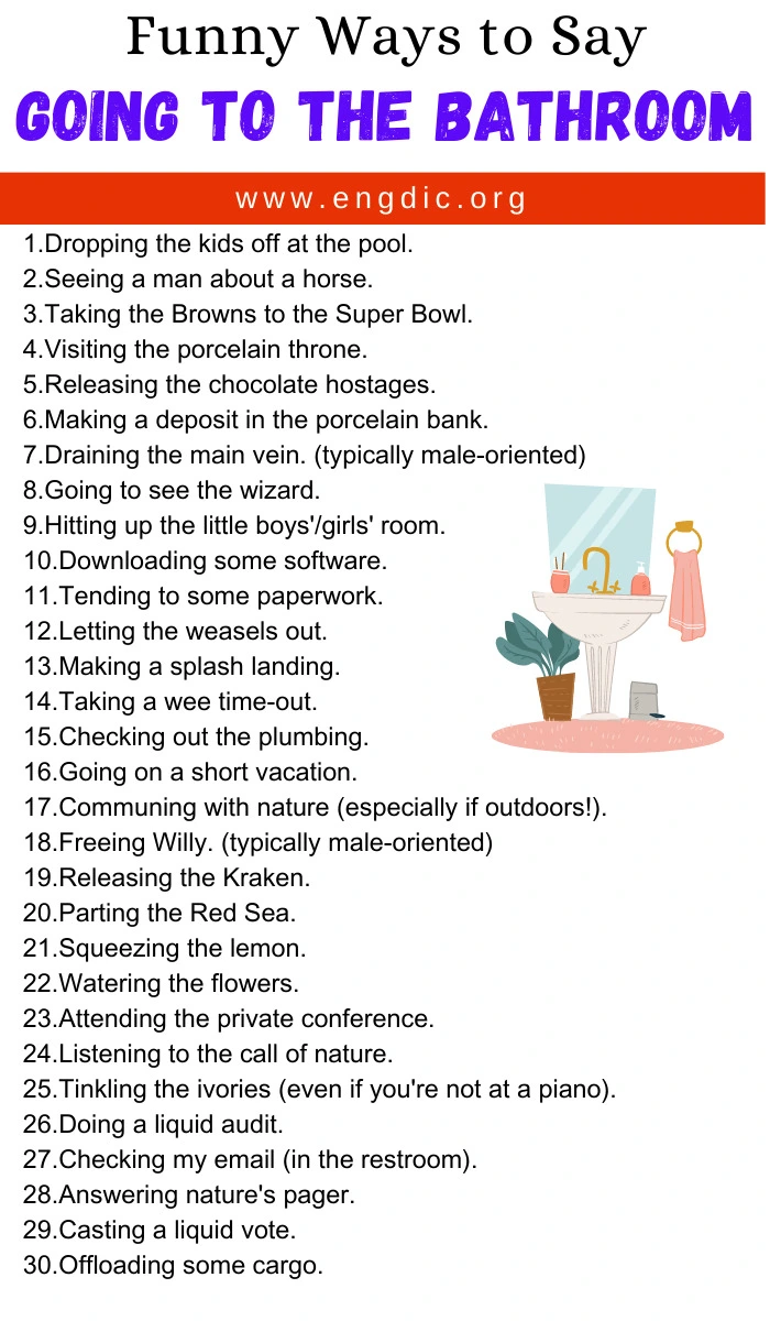 Funny Ways to Say Going To The Bathroom