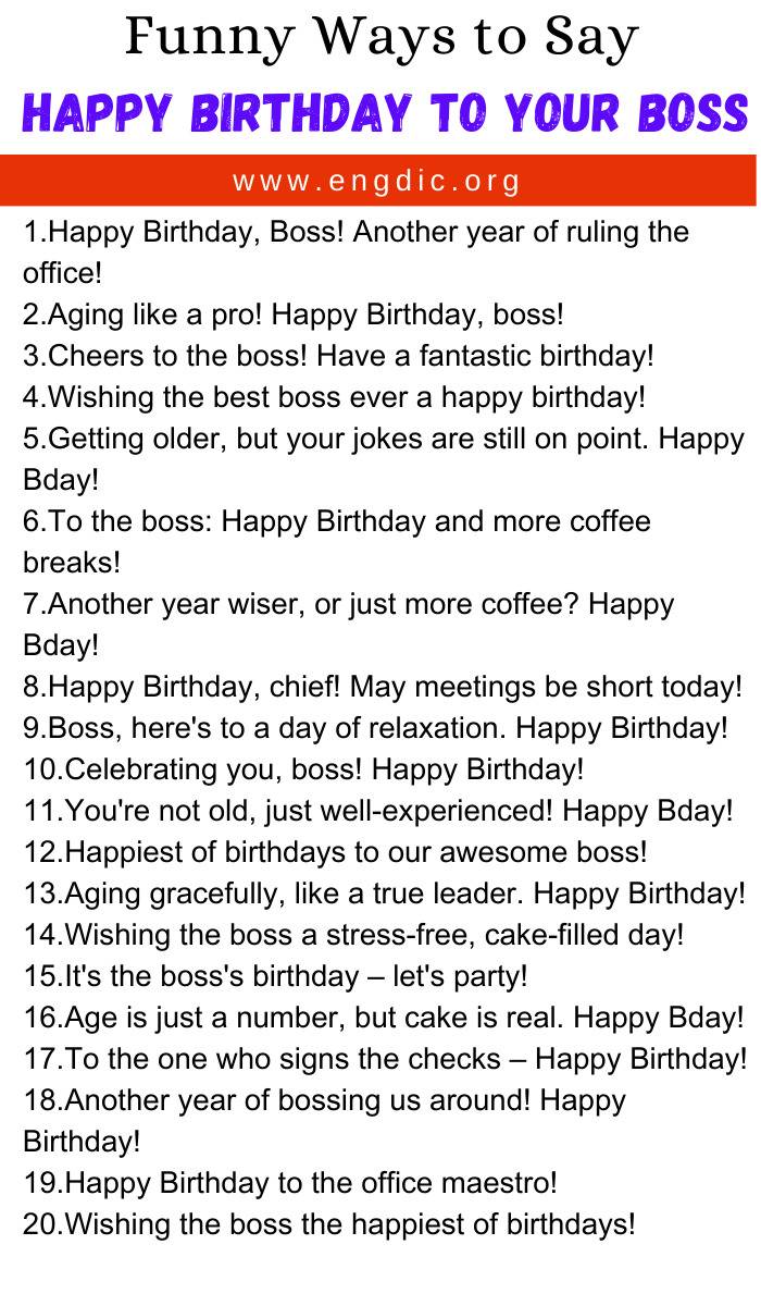Funny Ways to Say Happy Birthday To Your Boss