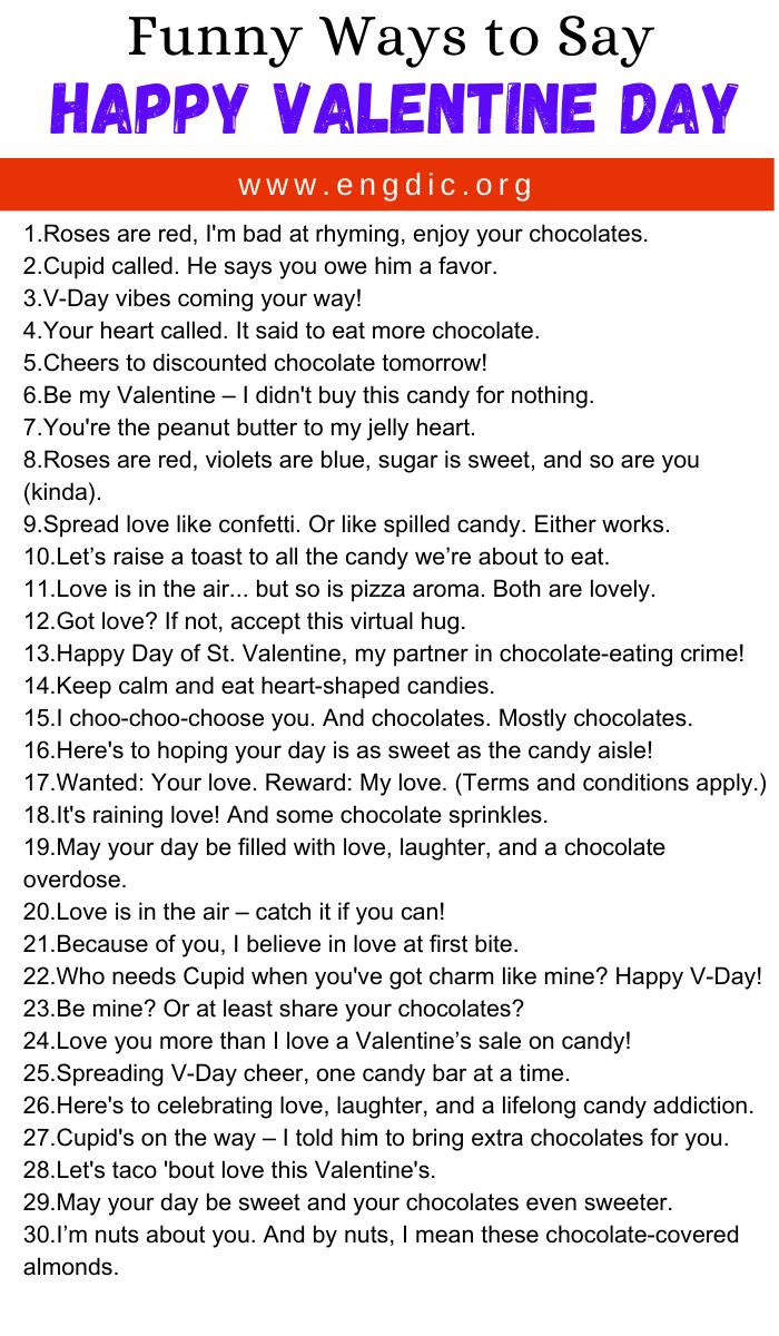 Funny Ways to Say Happy Valentine Day