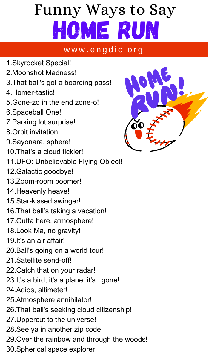 Funny Ways to Say Home Run