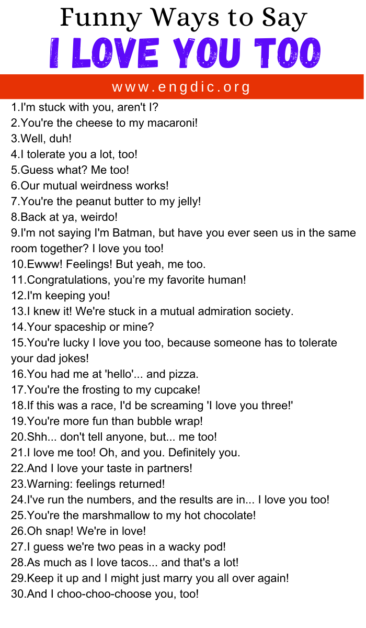 30 Funny Ways To Say I Love You Too Engdic