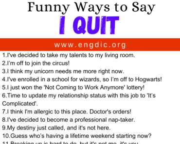 30 Funny Ways to Say I Quit