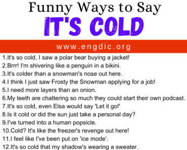 30 Funny Ways to Say It’s Cold