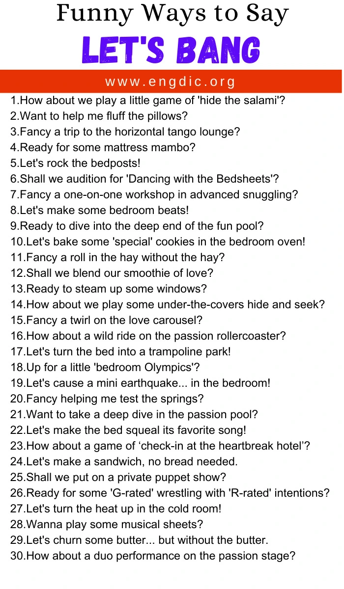 Funny Ways to Say Let's Bang