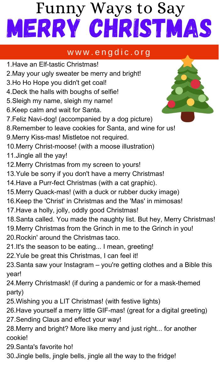 30 Funny Ways To Say Merry Christmas Engdic