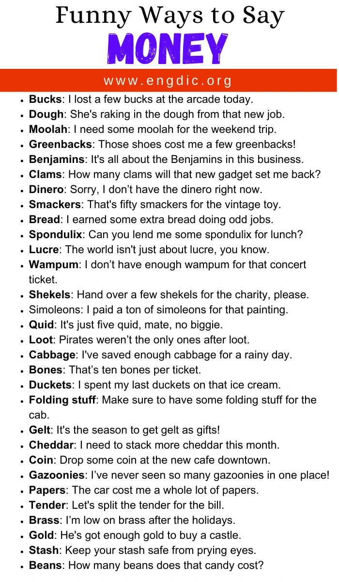 Funny Ways to Say Money