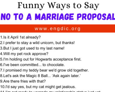 30 Funny Ways to Say No To A Marriage Proposal