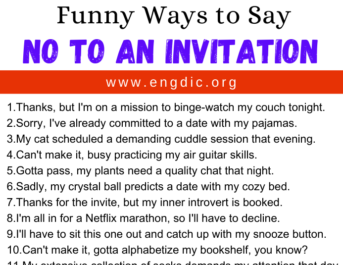 How Do You Say No To An Invitation Without Being Rude