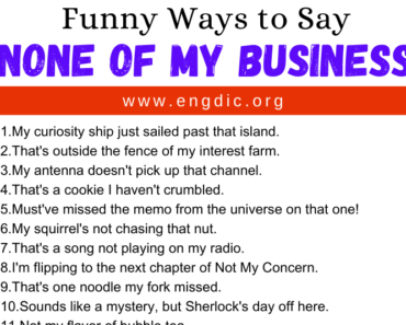 30 Funny Ways to Say None Of My Business (Not my Problem)