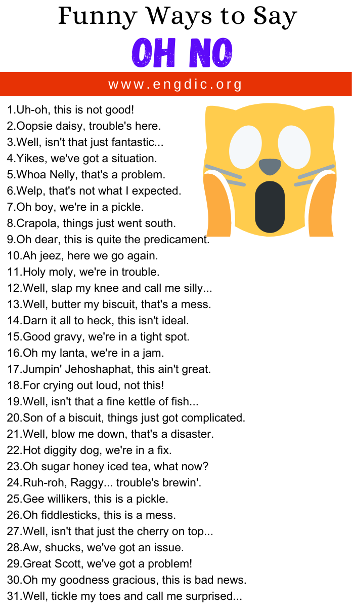Funny Ways to Say Oh No