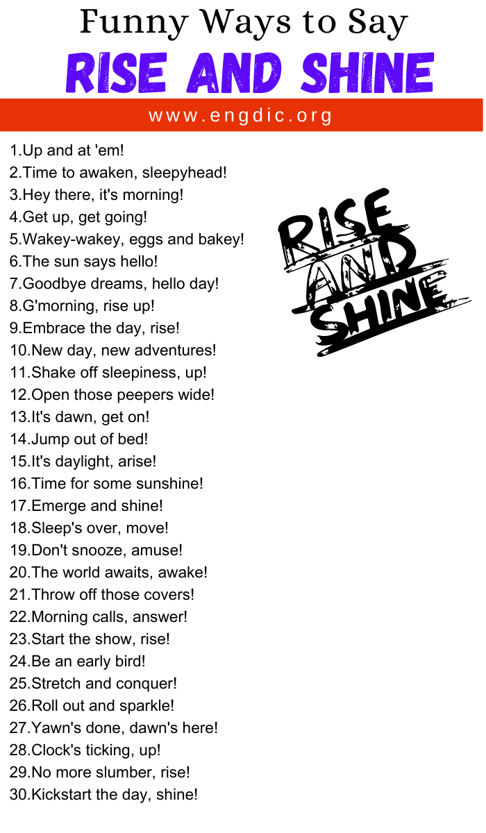 Funny Ways to Say Rise And Shine
