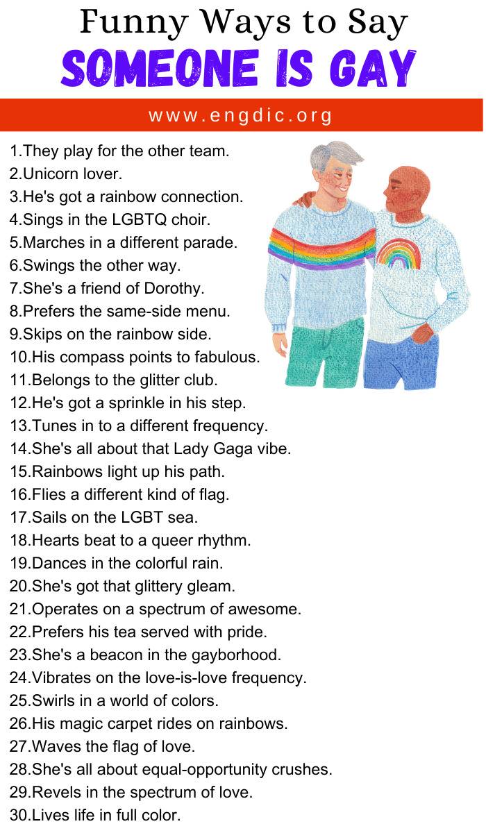 Funny Ways to Say Someone Is Gay