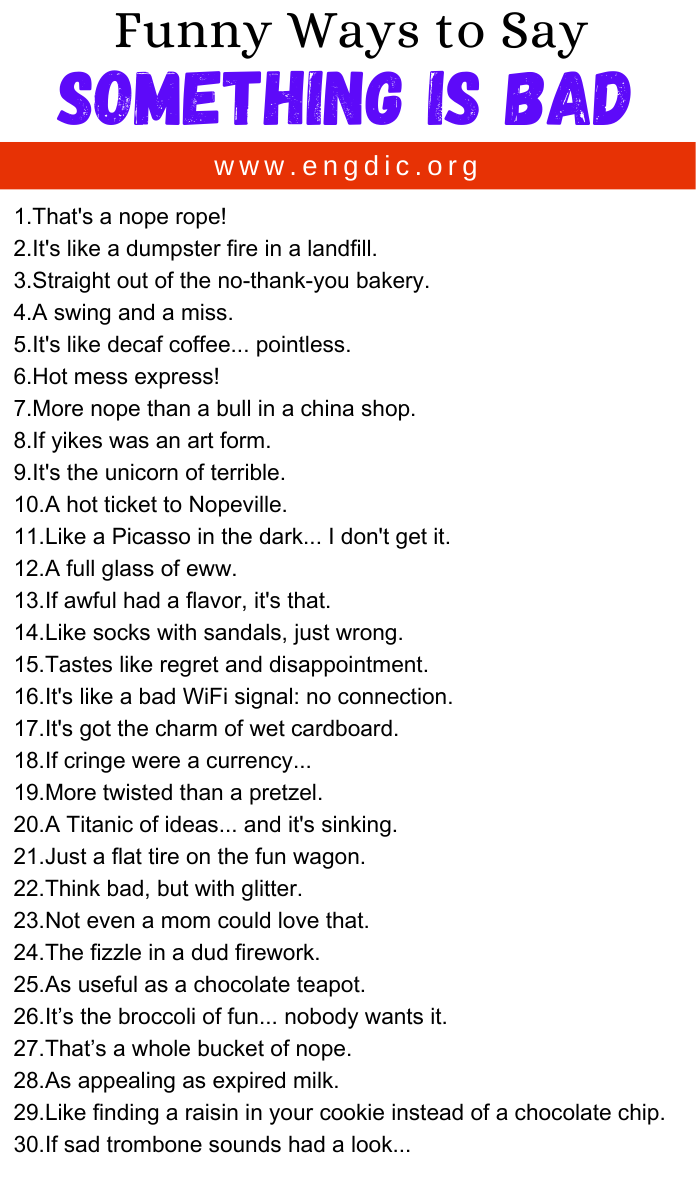 Funny Ways to Say Something Is Bad