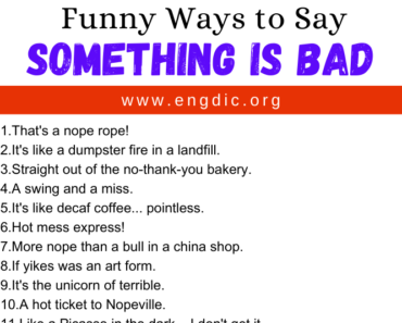 30 Funny Ways to Say Something Is Bad