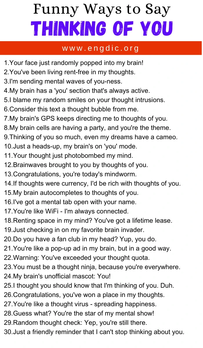 Funny Ways to Say Thinking Of You