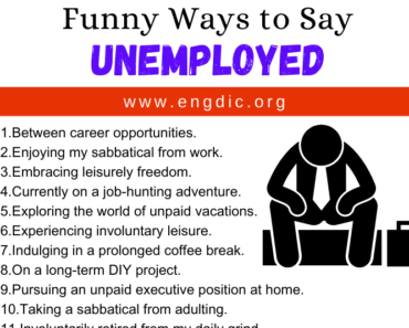 30 Funny Ways to Say Unemployed