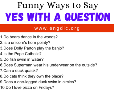 30 Funny Ways to Say Yes With A Question